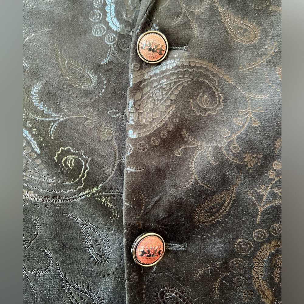 NWOT | Men’s Paisley Black Velvet Blazer - Picture 3 of 7